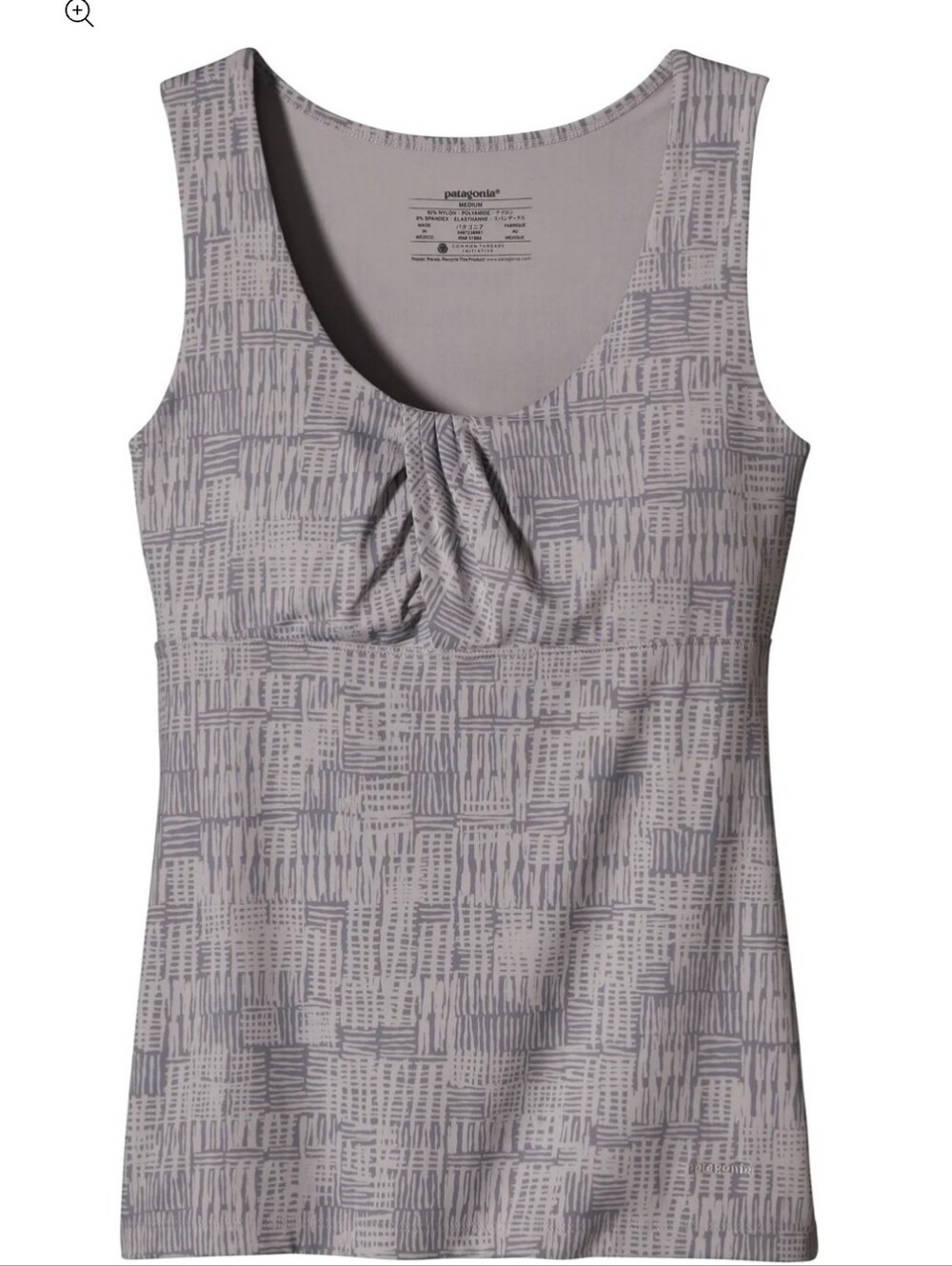 Patagonia W's Bandha Tank Top Gray Women's Size Med Ruched Athletic Hike